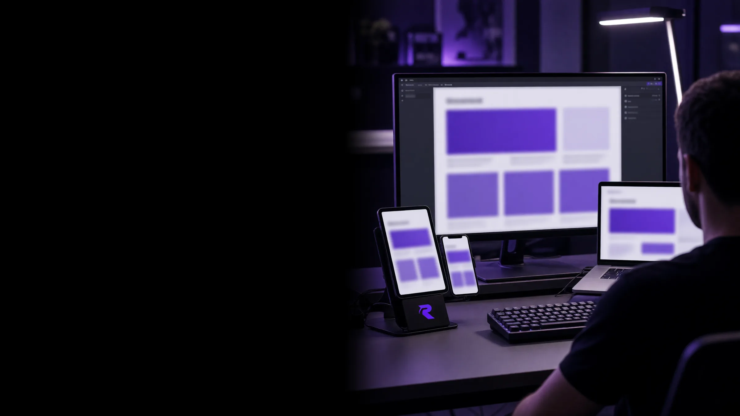 A design and development team reviewing a healthcare website across desktop and mobile screens.