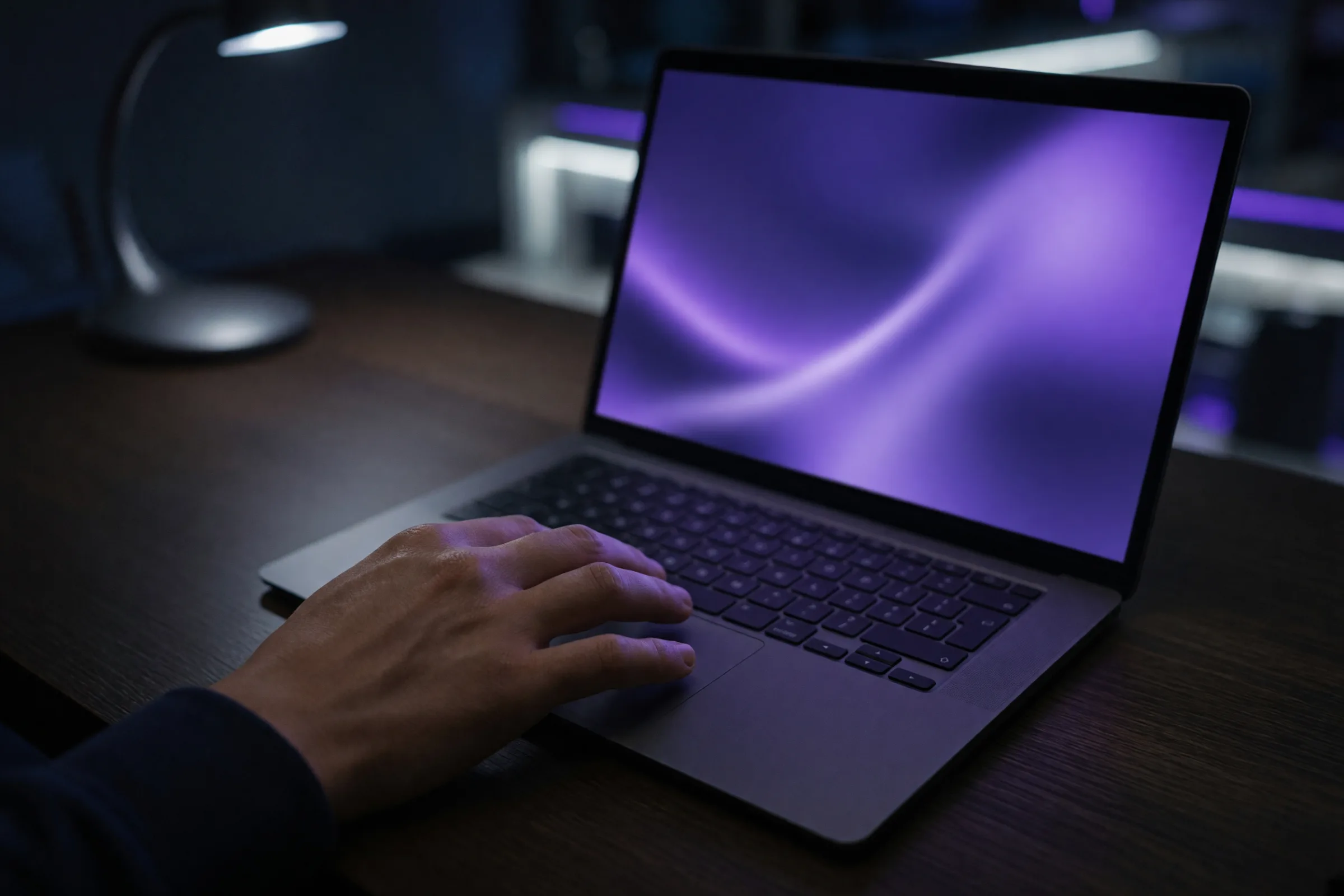 A healthcare marketing desk at night, a laptop chart rising as ad spend is tied to new patients.